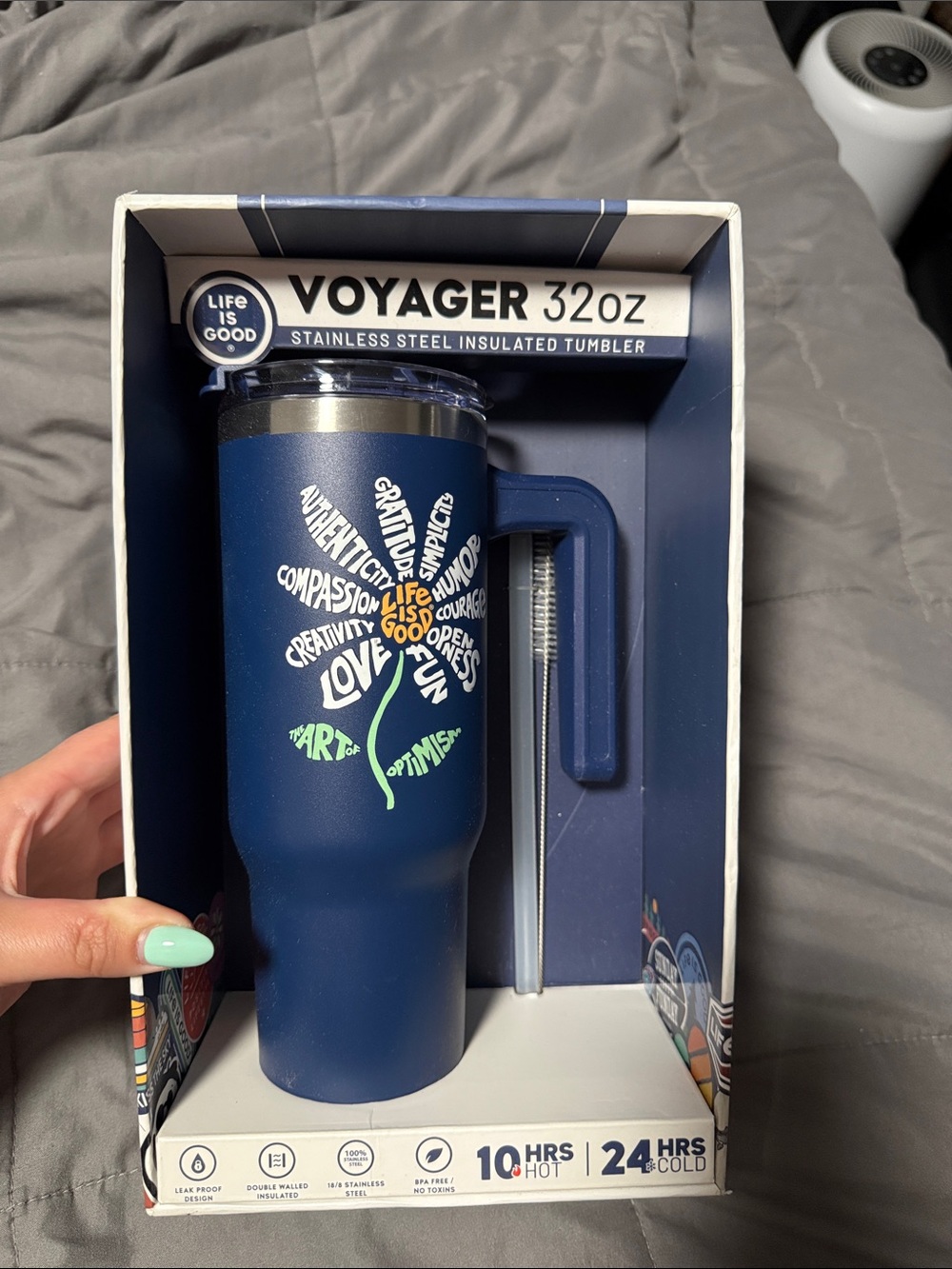 Life is Good Voyager 32oz Stainless Steel Insulated Tumbler - Navy